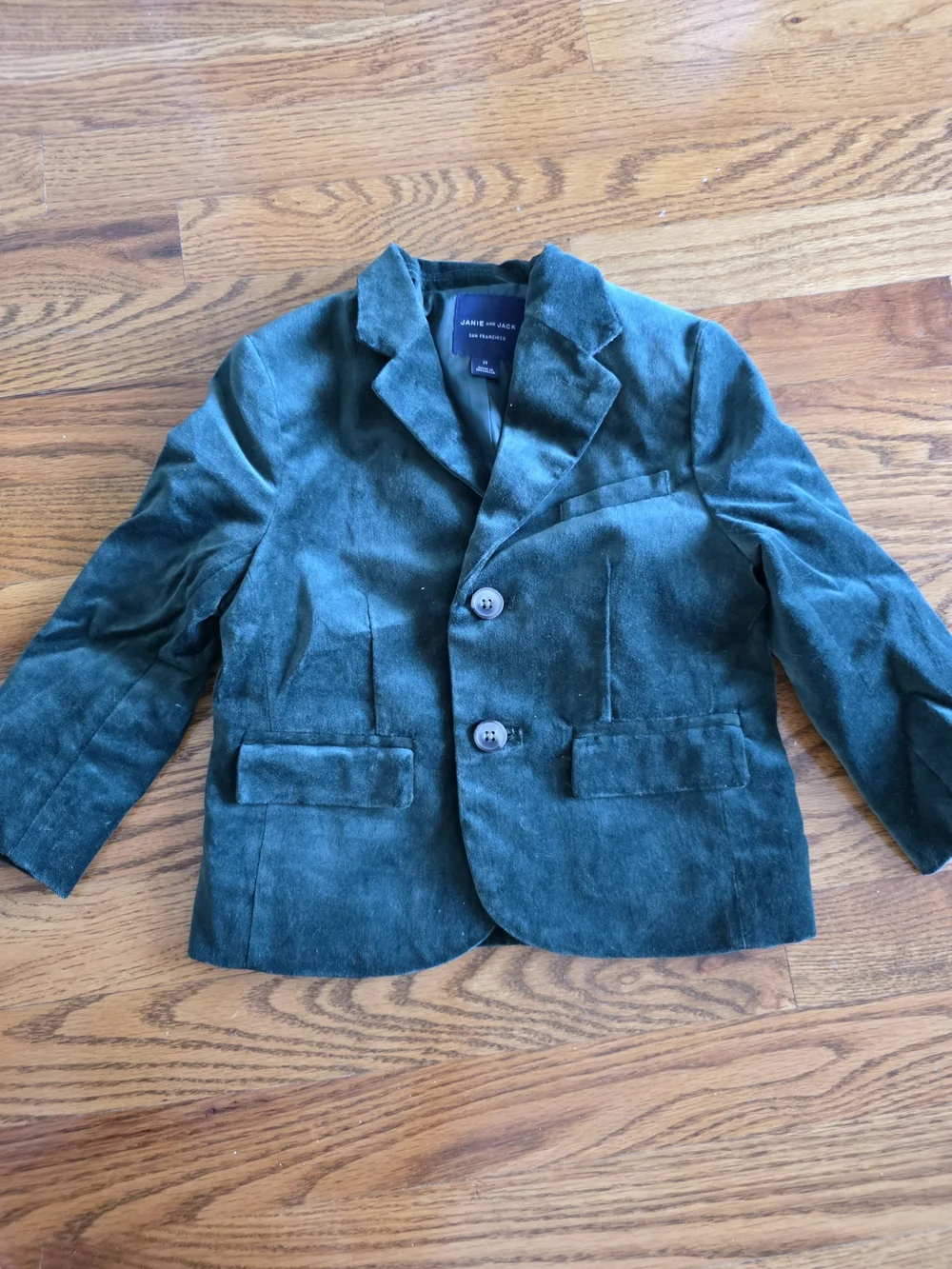 Janie and Jack Forest Green Velvet Blazer for Kids